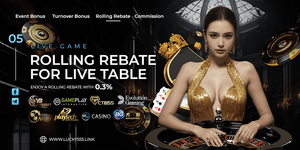 Lucky555 promotional banner for SCRPLAY partnership